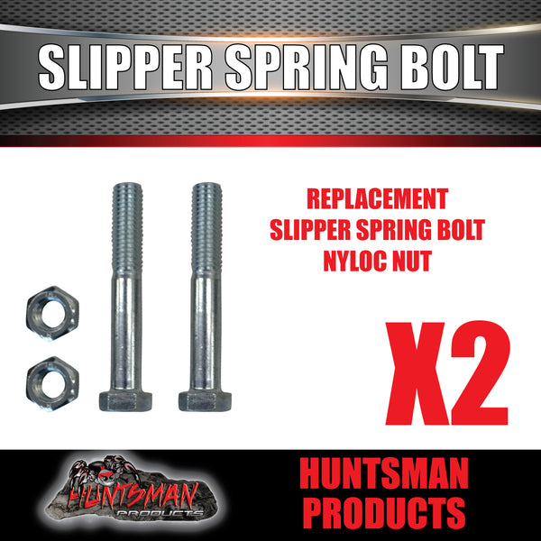 x2 Zinc High Tensile Trailer Spring Eye Bolts Suit 45mm Springs with 1/2" Bushes
