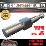 Rear Bar Swing Away Spare Wheel Bracket Hinge Kit.  Machined 45X250mm Square Stub Axle For 4wd & Camper Trailers