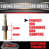 SWING AWAY SPARE WHEEL BRACKET HINGE KIT 45X250MM STUB AXLE