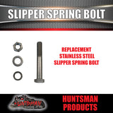 x2 Stainless Boat Trailer Spring Eye Bolts Suit 45mm Springs With 1/2" Bushes