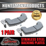 pair stainless Huntsman Products replacement trailer brake pads. suit 1 caliper