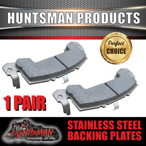 pair stainless Huntsman Products replacement trailer brake pads. suit 1 caliper. Fits Kodiak