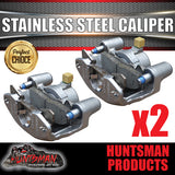 x2 Huntsman Products Stainless Steel Trailer Hydraulic Disc Brake Calipers Suits Kodiak