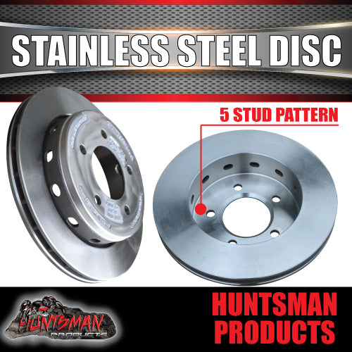 x2 Huntsman 10.9" Stainless 5 Stud Ford Ventilated Slip Over Discs