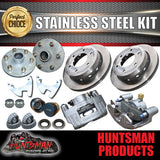 2000Kg Stainless Steel Trailer Hydraulic Ventilated Disc Brake Kit. 6 Stud L/C