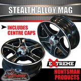 15X5 Trailer Caravan Stealth Alloy Mag Wheel: suits Ford pattern