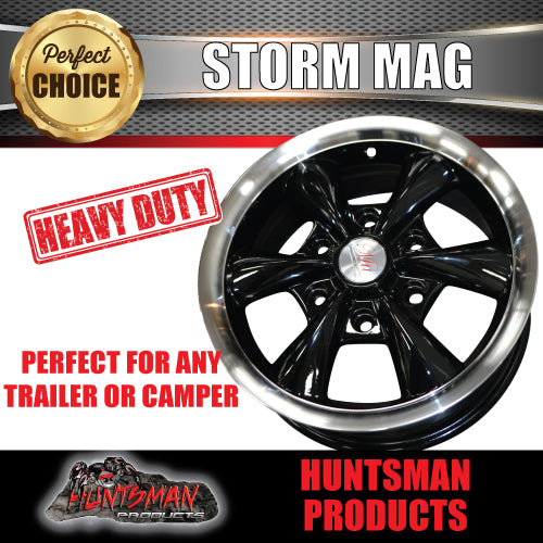 Compass Rv Mag Wheel 15x6 6 Stud 6/139.7 Storm +35 Alloy Mag Wheel For Caravan Camper ...