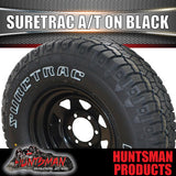 285/75R16 L/T Suretrac Sierra A/T on 16" Black Steel Wheel. 285 75 16