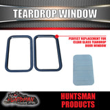 Caravan Teardrop Door Replacement Glass Panel & Trims. 510mm x 320mm