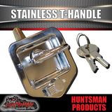 X2 T Handle Locks With Studs. Stainless Steel, Flush Mount,