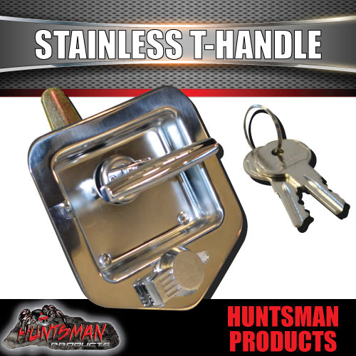 T Handle Locks With Studs. Stainless Steel, Flush Mount,