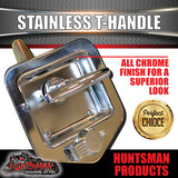 T Handle Locks With Studs. Stainless Steel, Flush Mount,