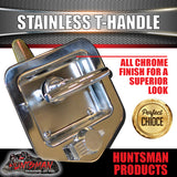 x4 T Handle Locks & Studs. Stainless Steel. Flush Mount. Tool Box, Camper Trailer