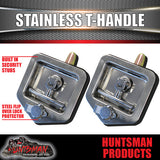 X2 T Handle Locks With Studs. Stainless Steel, Flush Mount,