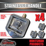 x4 T Handle Locks & Studs. Stainless Steel. Flush Mount. Tool Box, Camper Trailer