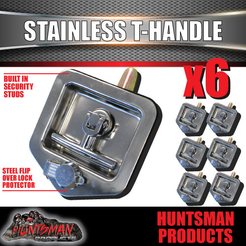 x6 T Handle Locks & Studs. Stainless Steel. Flush Mount Tool Box, Camper Trailer