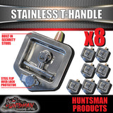 x8 T Handle Locks & Studs. Stainless Steel. Flush Mount. Tool Box, Camper Trailer