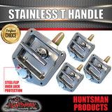 x4 Chrome T Handle Locks. Flush Mount. Stainless Steel. Tool Box Trailer Canopy