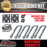 45mm X 150mm 1/2" Trailer Caravan U bolt kit.