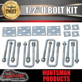 Tandem Galvanised Trailer Caravan 50mm x 150mm Square 1/2" U Bolt Kit