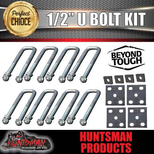 Tandem 45mm X 150mm 1/2" Trailer Caravan U bolt kit.