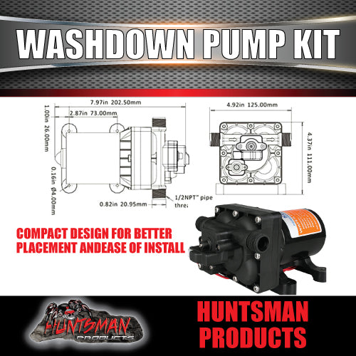 Seaflo 12V Caravan Camper Boat 42 Series Washdown Pump Kit With 7.5m Coiled Hose