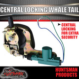 12 Volt Power Operated Black Whale Tail T Handle Folding Lock. Black handle