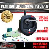2x 12 Volt Power Operated Black Whale Tail T Handle Folding Lock