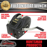 Fulton 2600Lb (1181kg) 2 Speed Winch 20' (6m) Strap. Black Cover