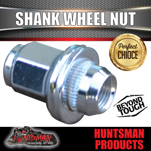 1 x 9/16" x 44mm Chrome Shank Wheel Nut suit Trailer Caravan Drums 9/16" Studs