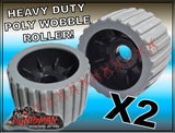 x2 BOAT TRAILER WOBBLE ROLLER. 4" WITH 25MM BORE