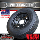 15x6 6 Stud Black Trailer Caravan Steel Rim & 225/70R15C Tyre. 225 70 15
