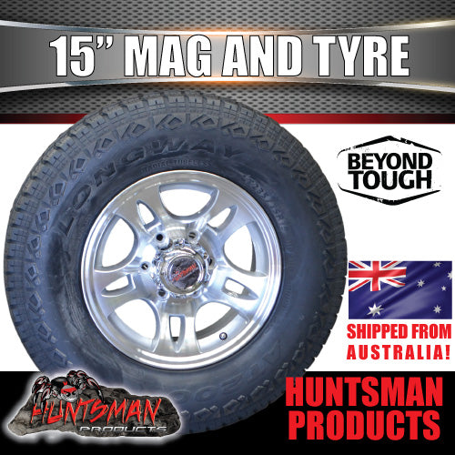 15" Trailer Caravan 6 Stud Bullet Alloy Wheel & 235/75R15 LT 10 Ply Tyre. 235 75 15