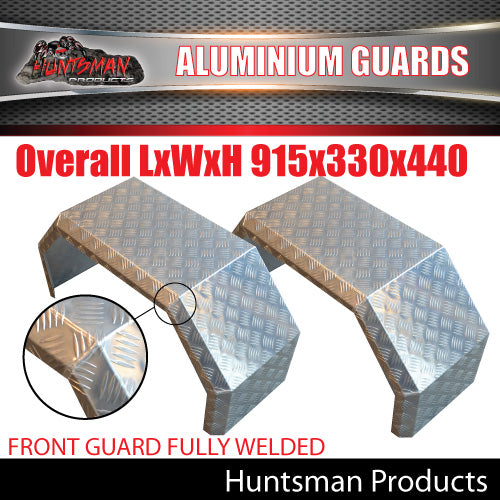 TRAILER GUARDS - OFF ROAD 330mm -  SINGLE AXLE - ALLOY CHEQUER PLATE