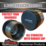 2x 63mm All Stainless Steel Boat Trailer Caravan Bearing Buddy Protectors