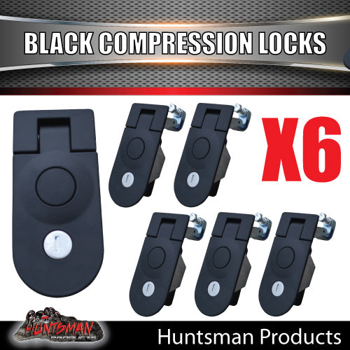 x6 Large Black Compression Lock Rounded End for Tool Box Camper Tradesman Trailer