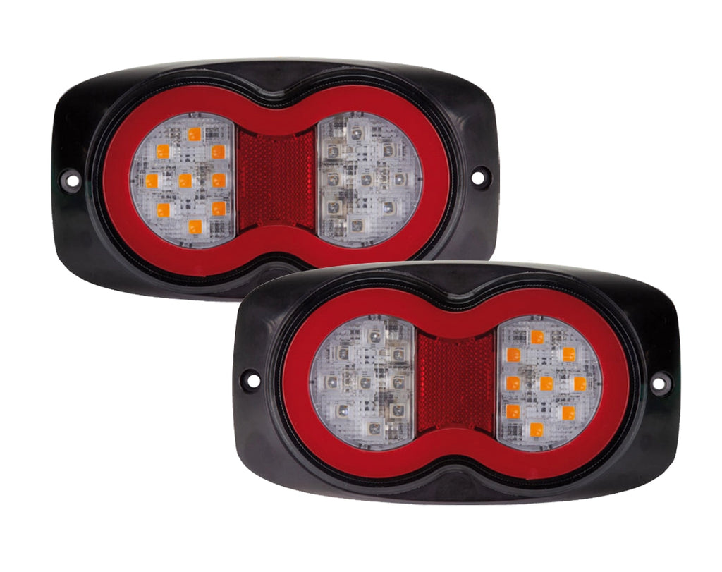 x2 Roadvision LED Rear Combination Tail Light 10-30V Stop/Tail/Ind BR800LR