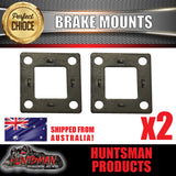 2x 50mm Square Trailer Axle Electric Mechanical Brake Mount Flange Plate