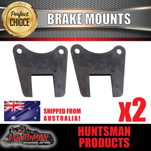 2x 40mm Square Trailer 12" Hydraulic Mechanical Caliper Disc Brake Mount Flange