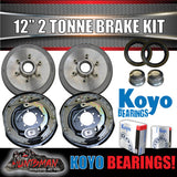 12" 2 TONNE ELECTRIC BRAKE KIT WITH JAPANESE BEARINGS & 2000KG STUB AXLES & MOUNTS