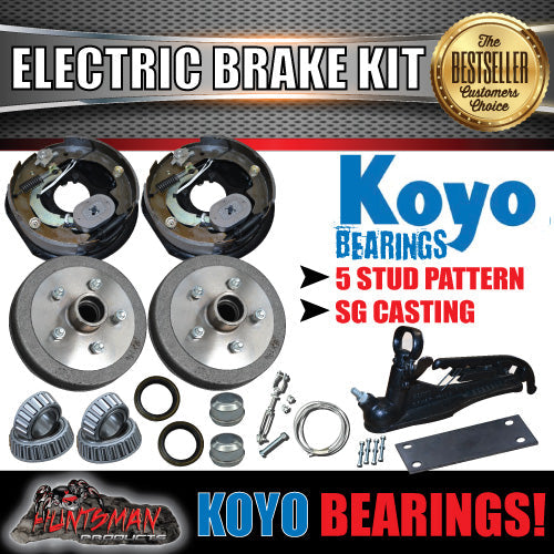 5 Stud 10" Trailer Electric Brake & Coupling Kit with Japanese Bearings!