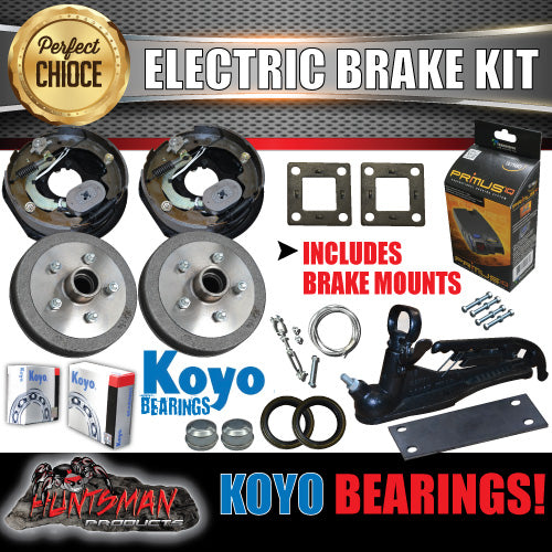 5 Stud 10" Trailer Electric Brake & Coupling Kit & IQ Controller Koyo bearings.