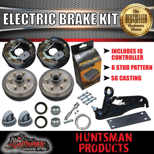 6 Stud 10" Trailer Electric Brake Kit inc Coupling Kit & IQ Controller..