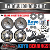 9" Trailer Hydraulic Drum Brake + Coupling & Fitting Kit. koyo Bearings