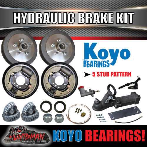 9" Hydraulic Drum Trailer Brake, Coupling & Fitting Kit. koyo Bearings.