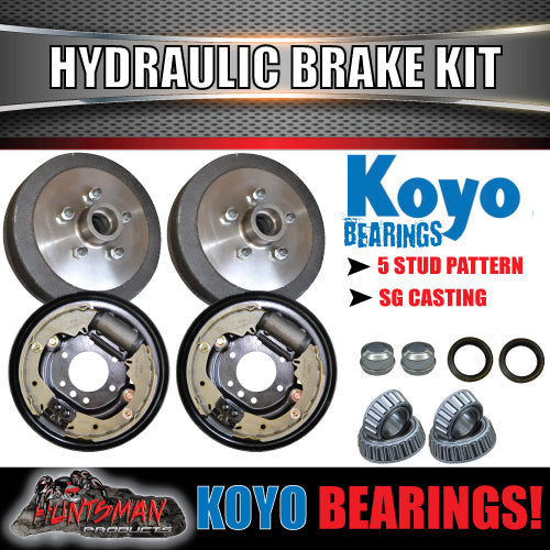9" Trailer Hydraulic Drum Brake Kit. Japanese Bearings 5 & 6 Stud