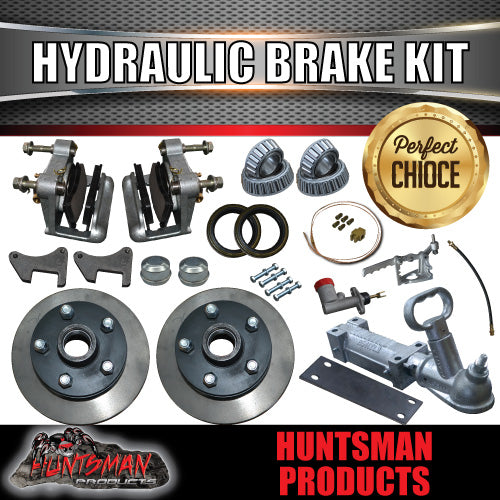 10" Natural 5 Stud Hydraulic Disc Brake Kit + Full coupling & hyd Line kit,