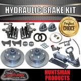 12" Trailer 6 Stud Hydraulic Disc Brake Kit With Full coupling & hyd Line kit.