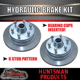 12" Trailer 6 Stud Hydraulic Disc Brake Kit With Full coupling & hyd Line kit