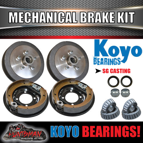 9" Trailer Caravan Mechanical Drum Brake Kit. Japanese Bearings 5 & 6 Stud.